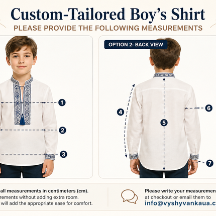 Boys’ Ukrainian Vyshyvanka – White Embroidered Traditional Shirt