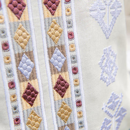 Women’s Ukrainian Embroidered Vyshyvanka Blouse – Ivory Linen Shirt