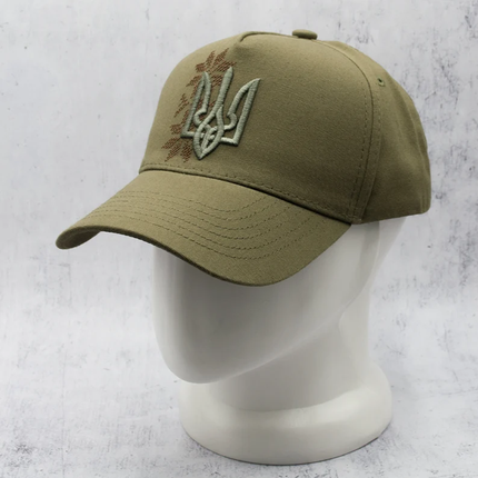 Ukrainian baseball cap with embroidered tryzub