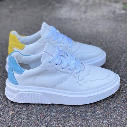 Women's white leather sneakers