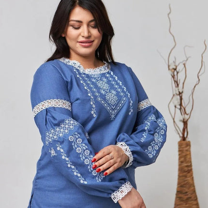 Ukrainian embroidered blouse plus size