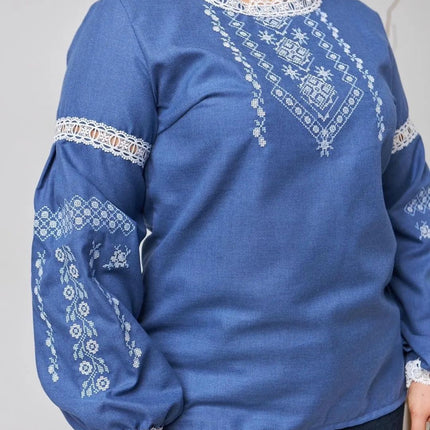 Ukrainian embroidered blouse plus size