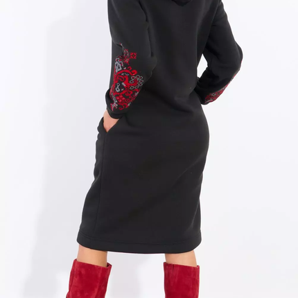 Hoodie Dress with Ukrainian Embroidery