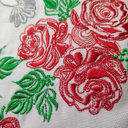 Ukrainian Wedding Rushnyk Towel with Roses, Doves & Embroidery