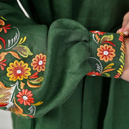 Dress Ukrainian with Petrykivka-style embroidery