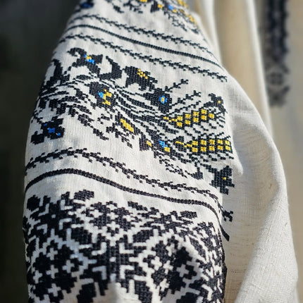 Ukrainian linen embroidered dress