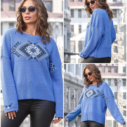Oversized sweater in Ukrainian Ethno style