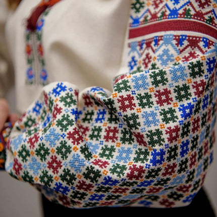 Women’s Ukrainian Vyshyvanka Blouse – Multicolor Floral & Geometric Embroidery