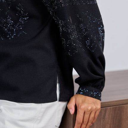 Women’s Floral Crystal-Embellished Vyshyvanka Blouse
