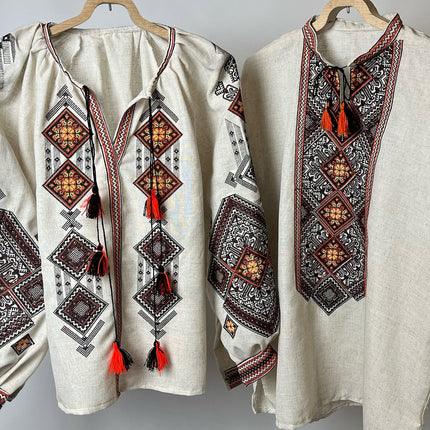 Ukrainian Men's Embroidered Linen Shirt Vyshyvanka