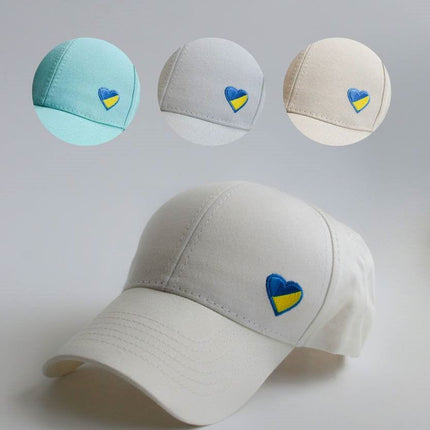 Baseball cap with embroidered Ukrainian heart