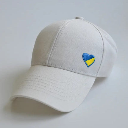 Baseball cap with embroidered Ukrainian heart