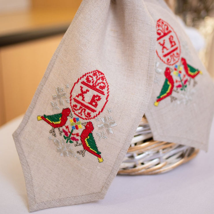 Beige Linen Easter Bow – Natural Decoration for Your Holiday Basket