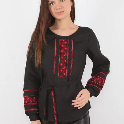 Black blouse with embroidery