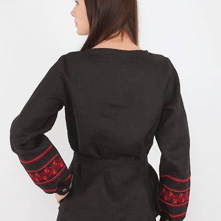 Black blouse with embroidery