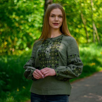 Ukrainian vyshyvanka modern blouse