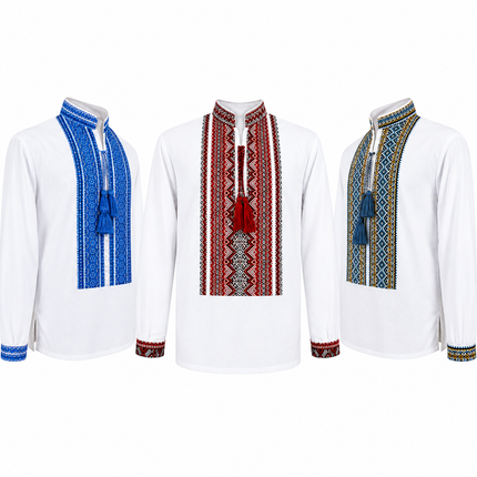 Ukrainian Men's White Embroidered Shirt – Woven Vyshyvanka