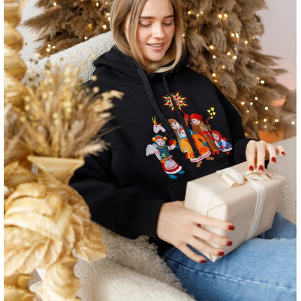 Christmas Hoodies with Embroidered Ornaments