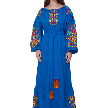 Dress Ukrainian with Petrykivka-style embroidery