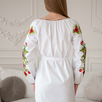 Dress with sunflower embroidery