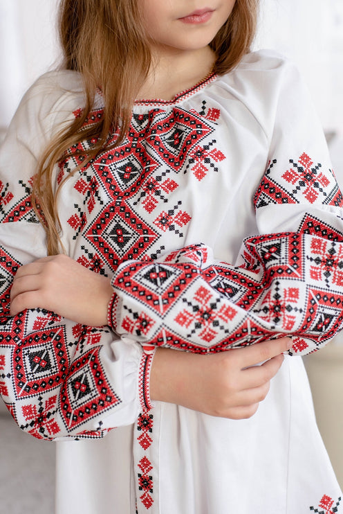 Dress with embroidery for a girl