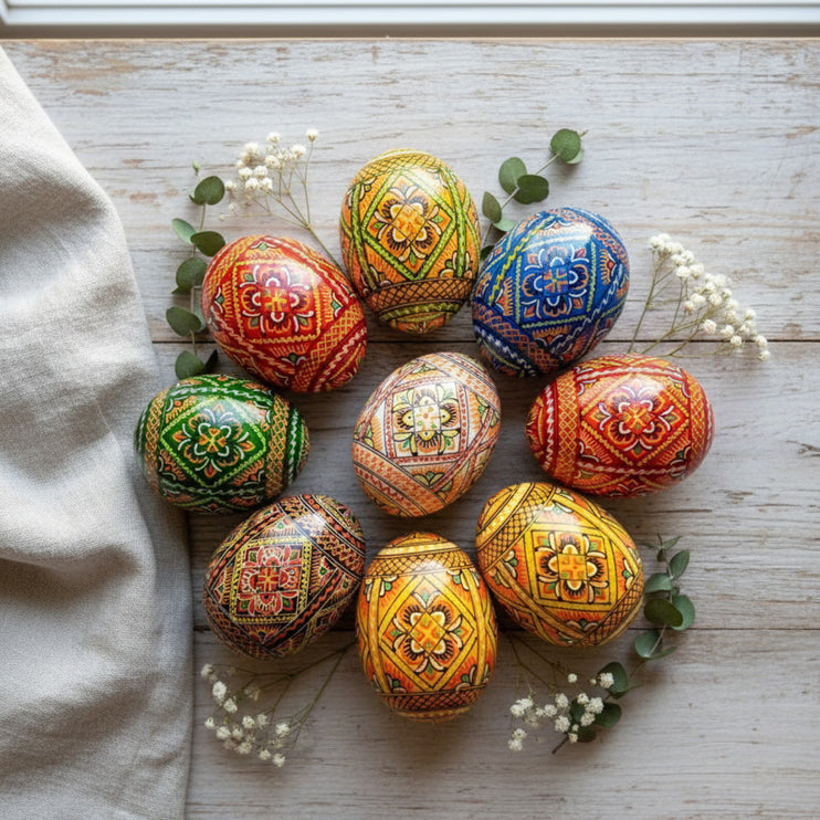 Easter wooden eggs