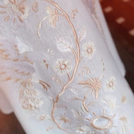 Elegant Ukrainian linen dress with embroidery