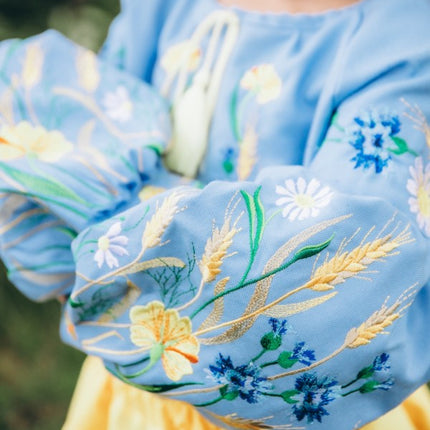 Embroidered blouse for a girl Field Flowers