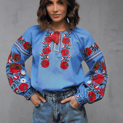 Embroidered blouse for women Petrykivka