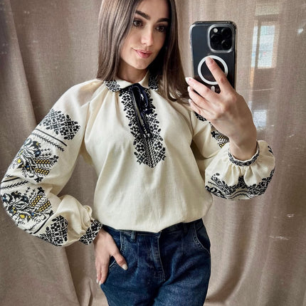 Embroidered blouse for women in Ukrainian style
