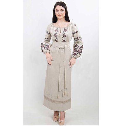 Embroidered dress with lace in Ukrainian style