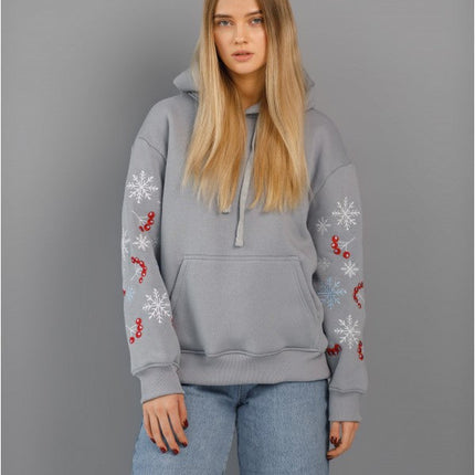 Embroidered hoodies with a Christmas ornament