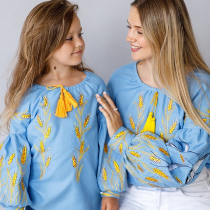 Vyshyvanka for girls with ears of wheat