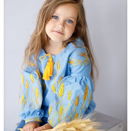 Vyshyvanka for girls with ears of wheat