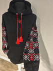 Black with red