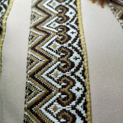 Ukrainian linen vyshyvanka dress with a belt