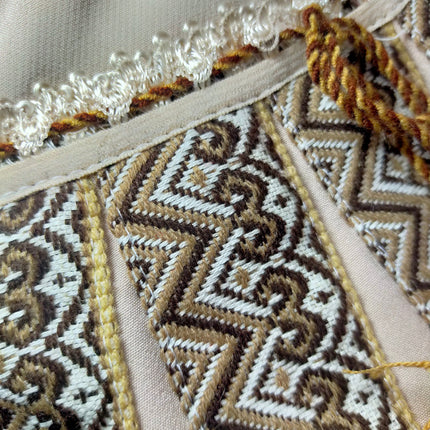 Ukrainian linen vyshyvanka dress with a belt