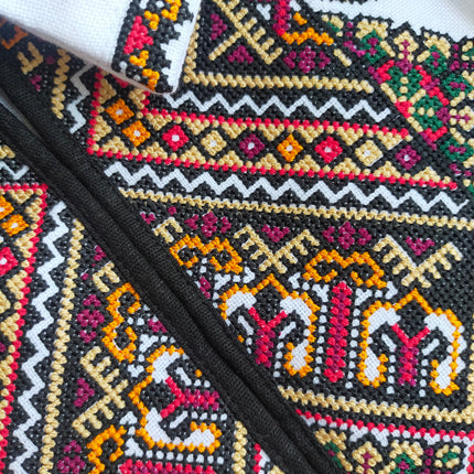 Traditional Ukrainian vyshyvanka with rich geometric embroidery