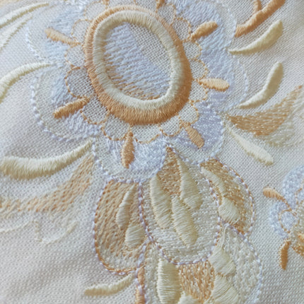 Elegant Ukrainian linen dress with embroidery