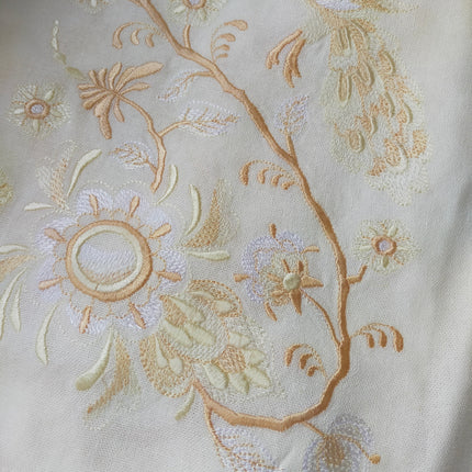 Elegant Ukrainian linen dress with embroidery