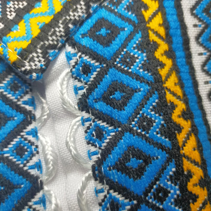 Ukrainian men's embroidered shirt of white color with woven embroidery