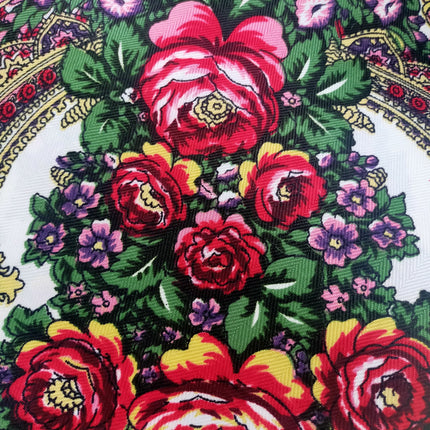 Ukrainian scarf with flowers 120*120 cm