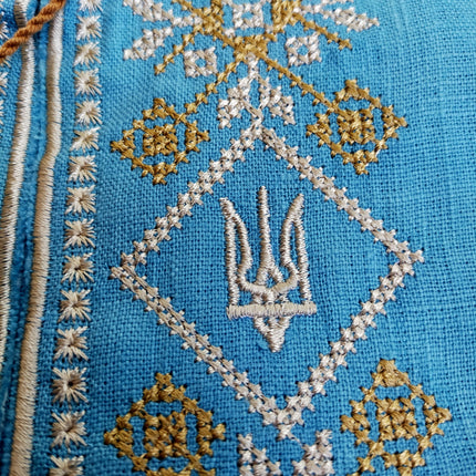 Vyshyvanka men's shirt with Ukrainian symbols