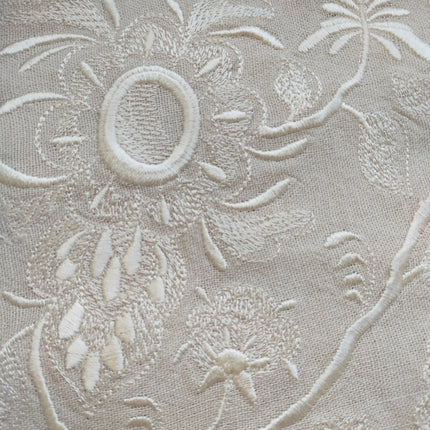 Elegant Ukrainian linen dress with embroidery