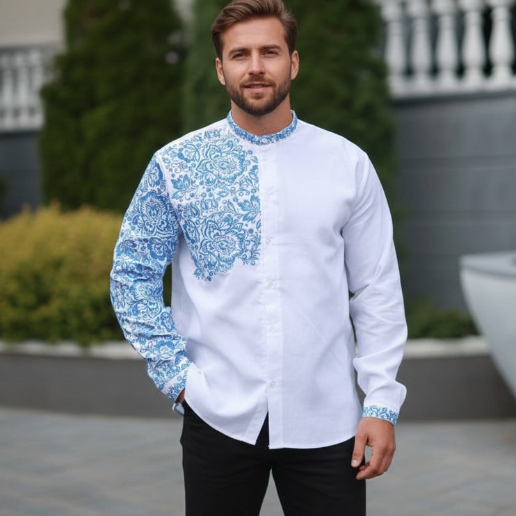 Men’s Ukrainian Embroidered Shirt – Modern Traditional Vyshyvanka