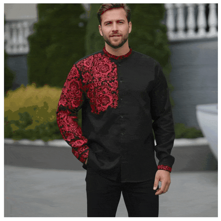 Men’s Ukrainian Embroidered Shirt – Modern Traditional Vyshyvanka