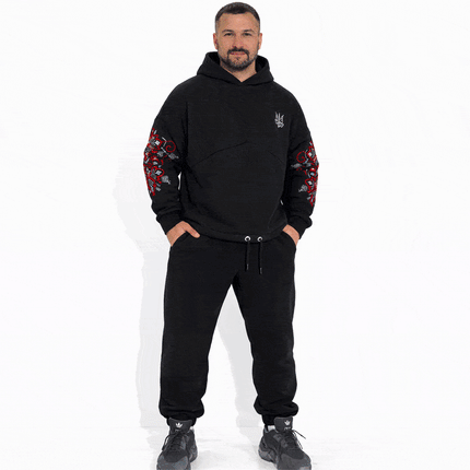 Men’s Ukrainian Embroidered Tracksuit with Trident Emblem