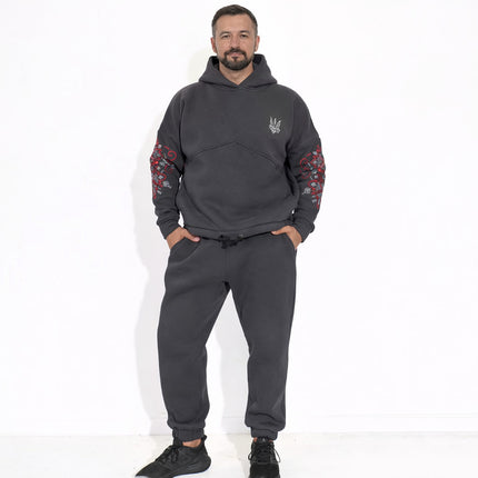 Men’s Ukrainian Embroidered Tracksuit with Trident Emblem