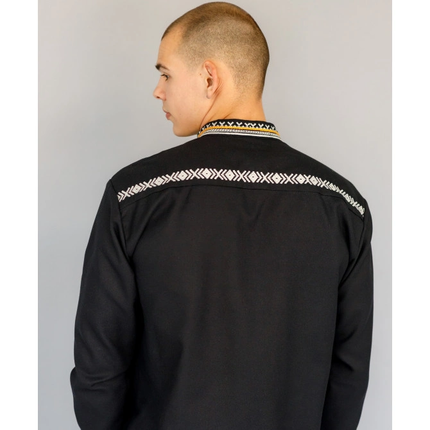 Men’s Ukrainian Embroidered Vyshyvanka Shirt with Buttons