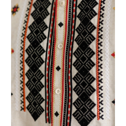 Men’s Ukrainian Embroidered Vyshyvanka Shirt with Buttons